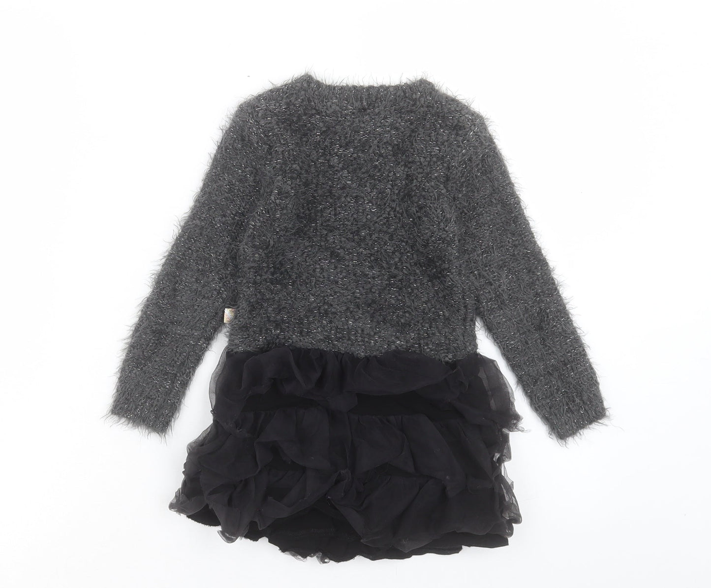 Billieblush Girls Grey Acrylic Jumper Dress Size 3XL Round Neck Pullover
