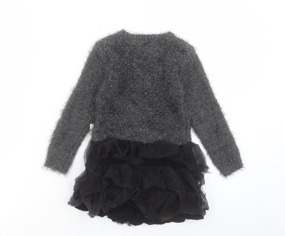 Billieblush Girls Grey Acrylic Jumper Dress Size 3XL Round Neck Pullover