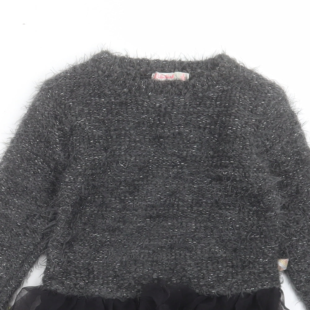 Billieblush Girls Grey Acrylic Jumper Dress Size 3XL Round Neck Pullover