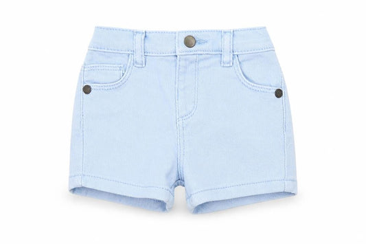 Marks and Spencer Girls Blue Cotton Cropped Trousers Size 0-3 Months Zip