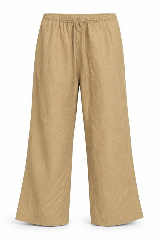 H&M Womens Brown Viscose Trousers Size M L30 in Regular Tie