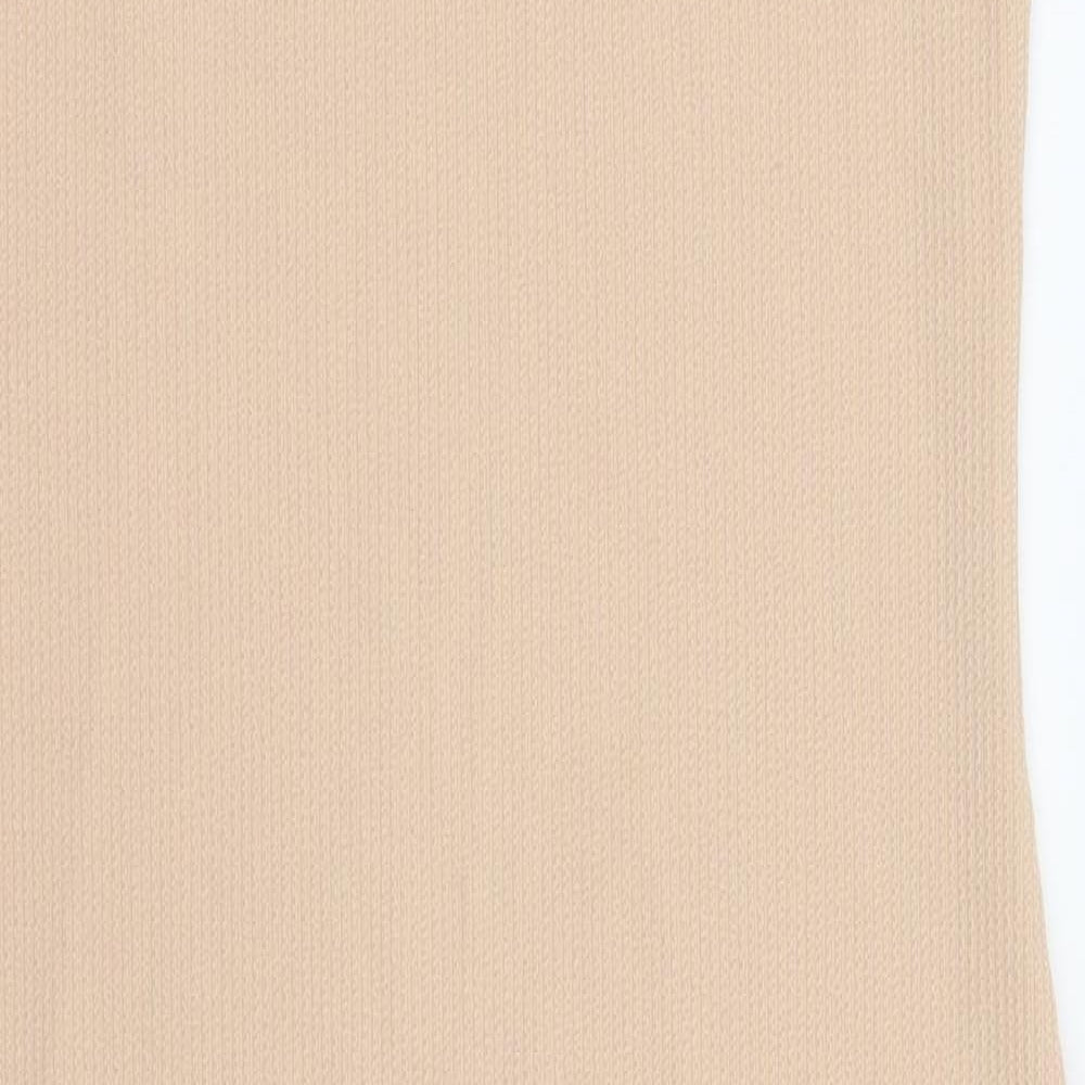 Boohoo Womens Pink Polyester Tank Dress Size 14 Round Neck Pullover - Ribbed