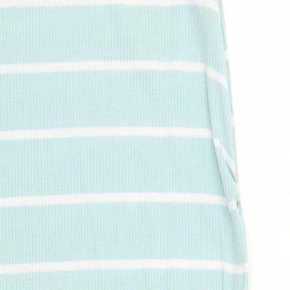 SheIn Womens Blue Striped Cotton Tank Dress Size L Round Neck Pullover