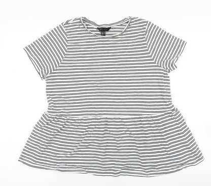Womens UK Size 10 New Look Multicoloured Basic T-Shirt