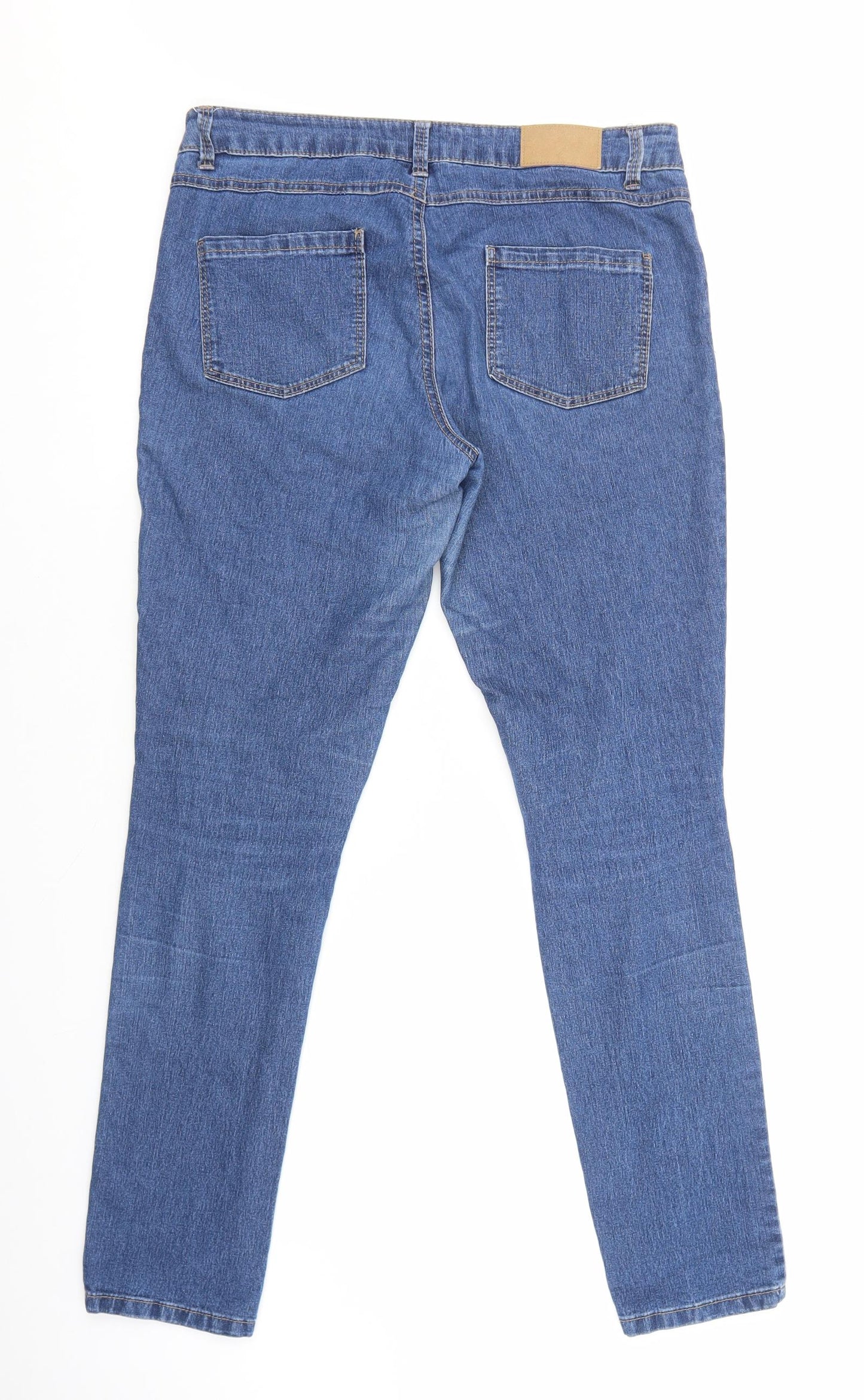 Dorothy Perkins Womens Blue Cotton Skinny Jeans Size 12 L30 in Regular Zip