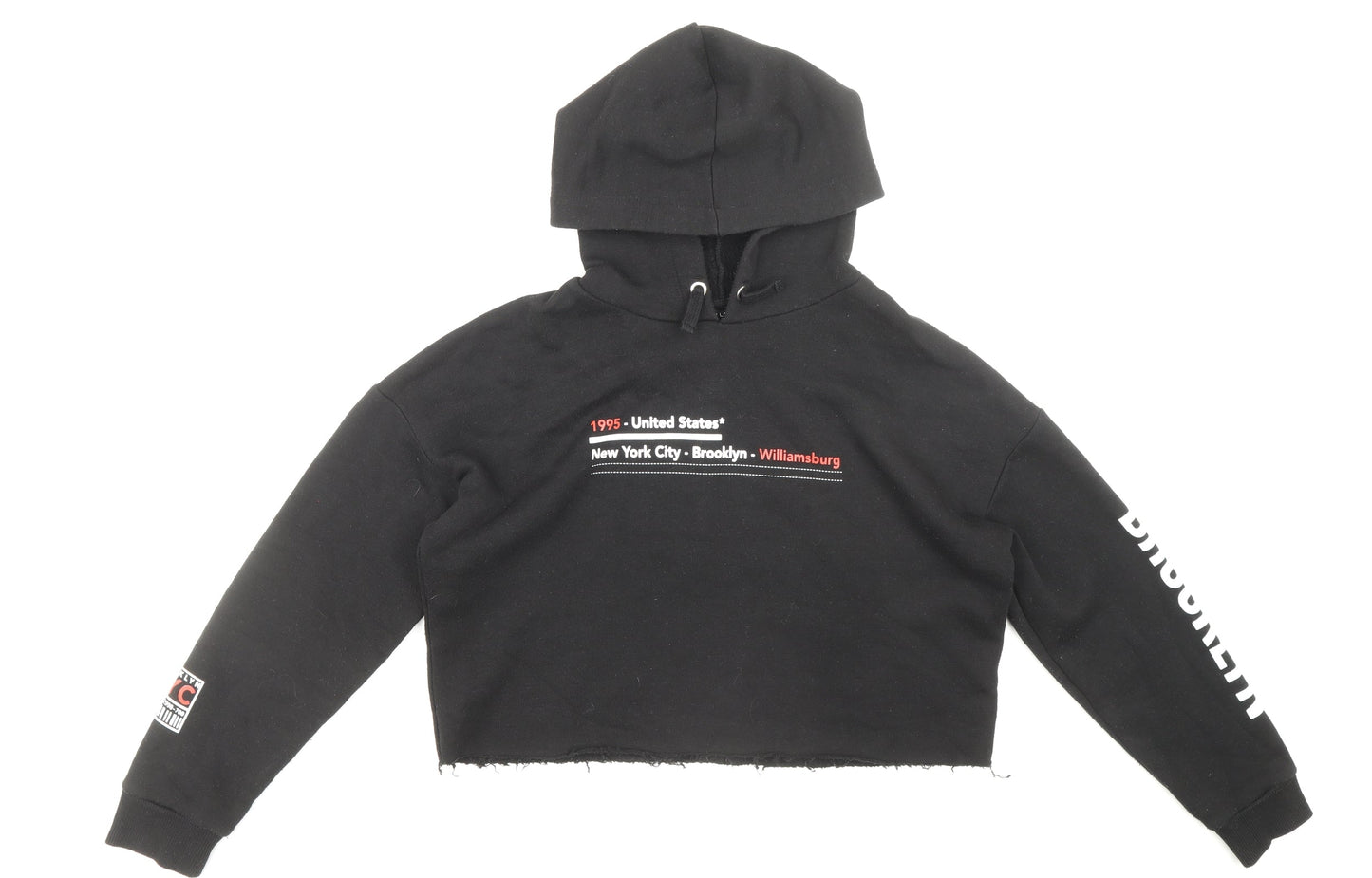 915 Generation Girls Black Polyester Pullover Hoodie Size 14-15 Years Pullover