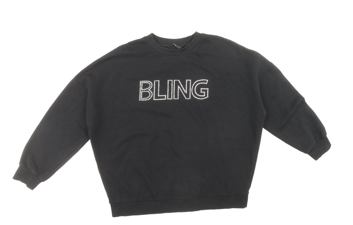 George Womens Black Cotton Pullover Sweatshirt Size L Pullover - Bling