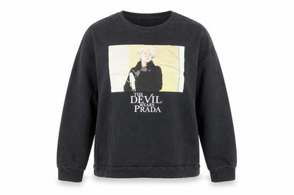 Zara Womens Black Polyester Pullover Sweatshirt Size L Pullover - The Devil Wears Prada