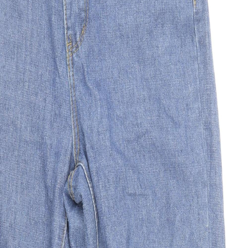 Boohoo Womens Blue Cotton Skinny Jeans Size 10 L29 in Regular Zip