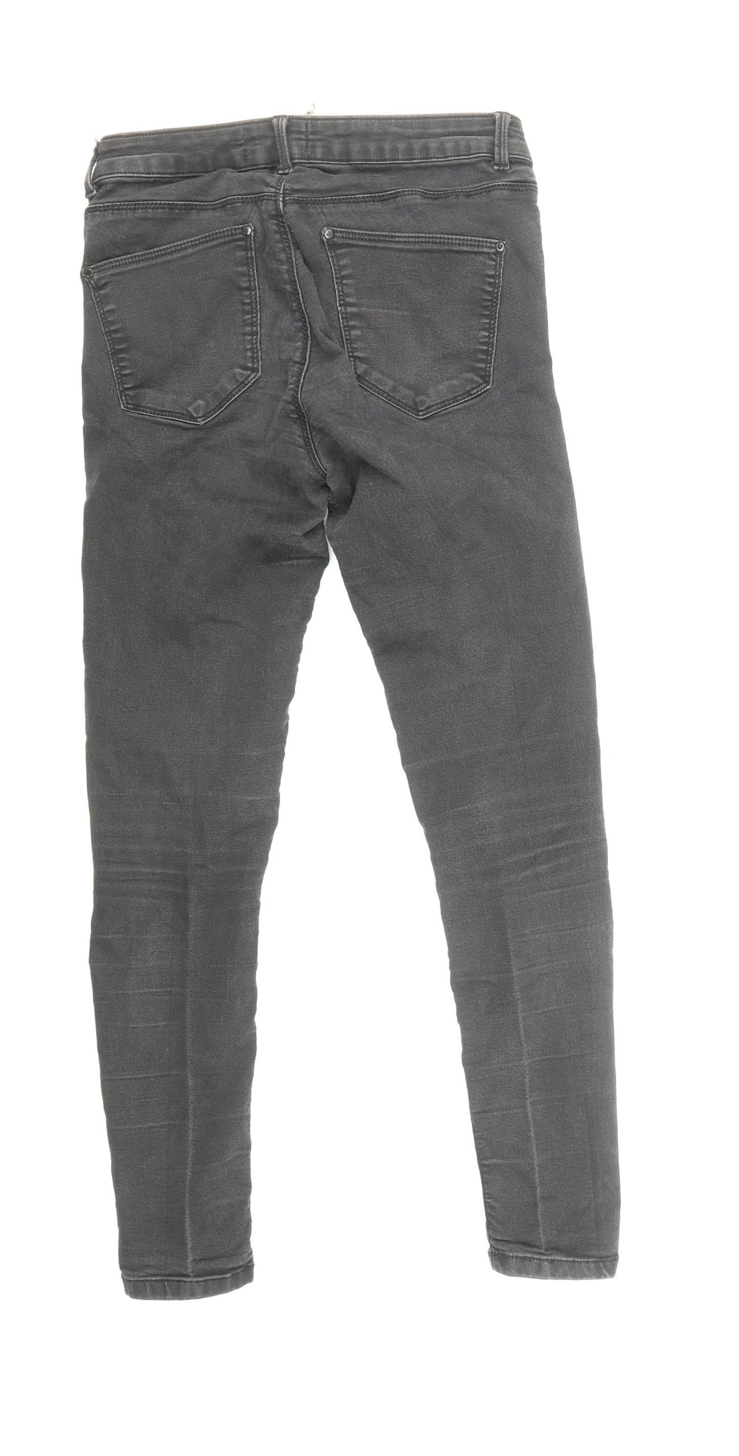 Miss Selfridge Womens Black Cotton Skinny Jeans Size 10 L27 in Regular Zip