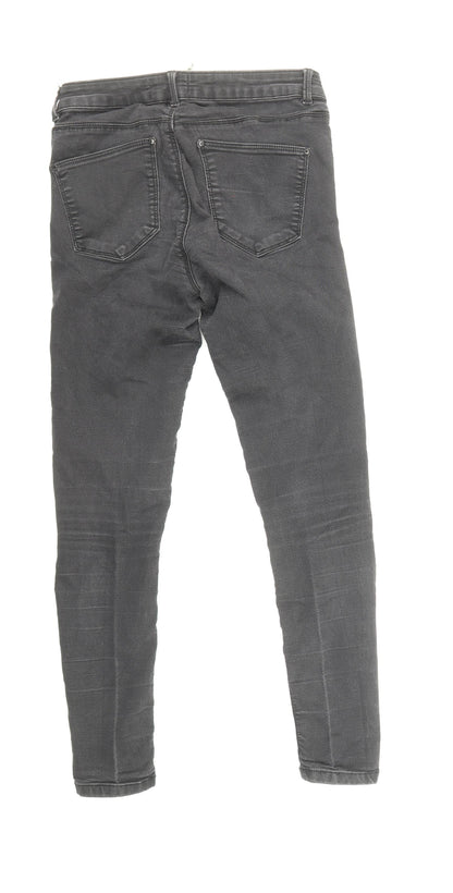 Miss Selfridge Womens Black Cotton Skinny Jeans Size 10 L27 in Regular Zip