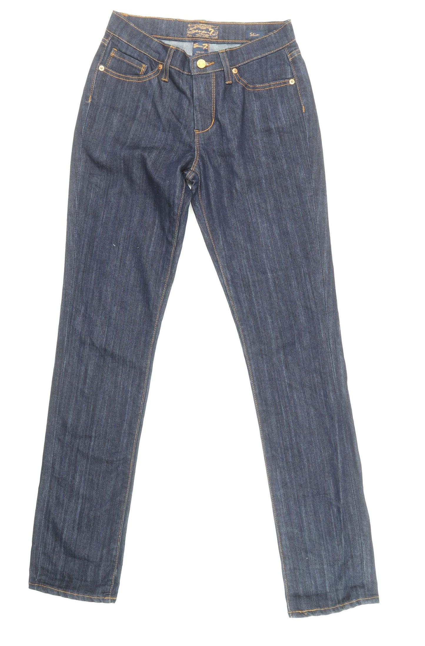 Seven Womens Blue Cotton Skinny Jeans Size 27 in L34 in Slim Zip