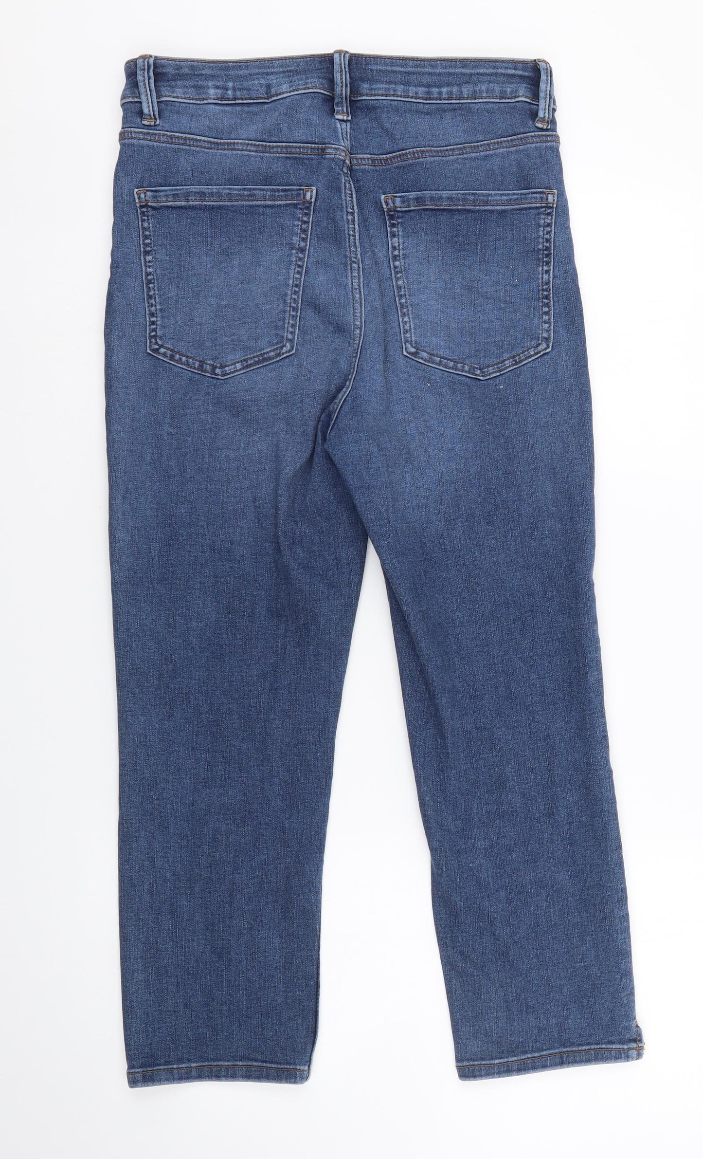 Mark Shale Womens Blue Cotton Straight Jeans Size 10 L22 in Regular Button