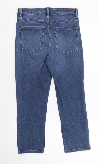 Mark Shale Womens Blue Cotton Straight Jeans Size 10 L22 in Regular Button