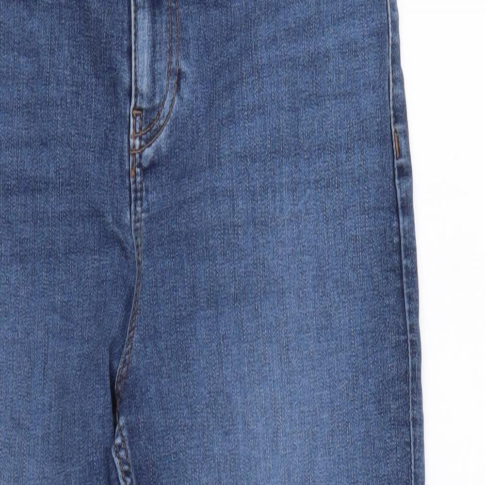 Mark Shale Womens Blue Cotton Straight Jeans Size 10 L22 in Regular Button