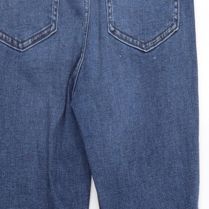 Mark Shale Womens Blue Cotton Straight Jeans Size 10 L22 in Regular Button