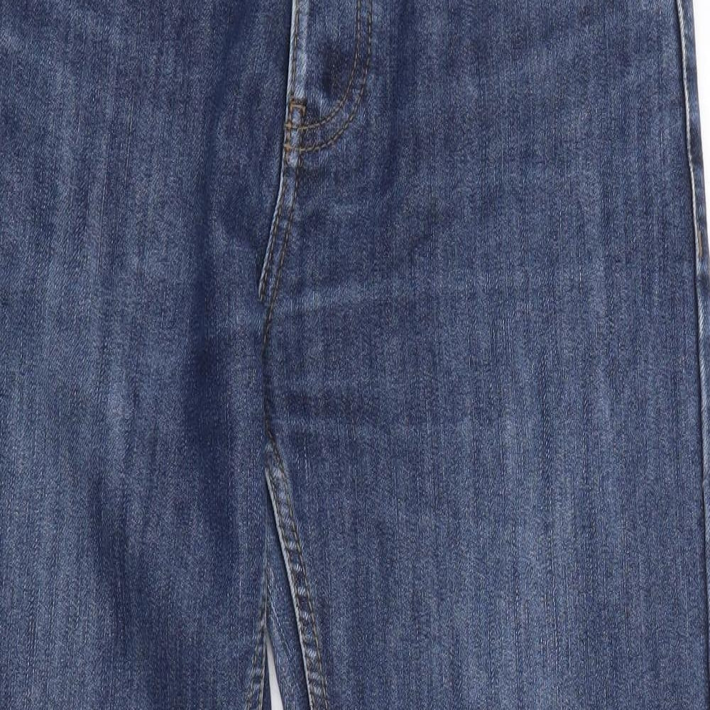 Denim & Co. Mens Blue Cotton Straight Jeans Size 28 in L30 in Regular Button