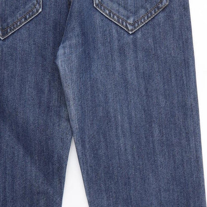 Denim & Co. Mens Blue Cotton Straight Jeans Size 28 in L30 in Regular Button