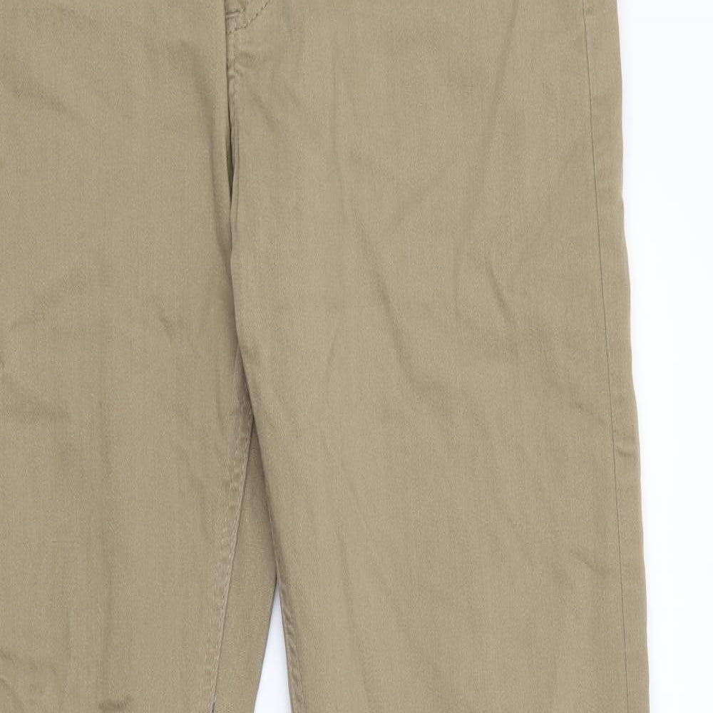 Marks and Spencer Mens Brown Cotton Straight Jeans Size 30 in L33 in Regular Button