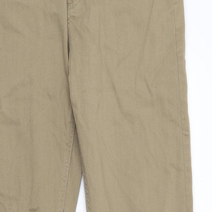 Marks and Spencer Mens Brown Cotton Straight Jeans Size 30 in L33 in Regular Button