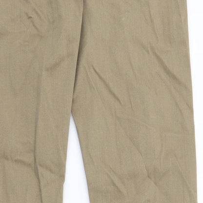 Marks and Spencer Mens Brown Cotton Straight Jeans Size 30 in L33 in Regular Button