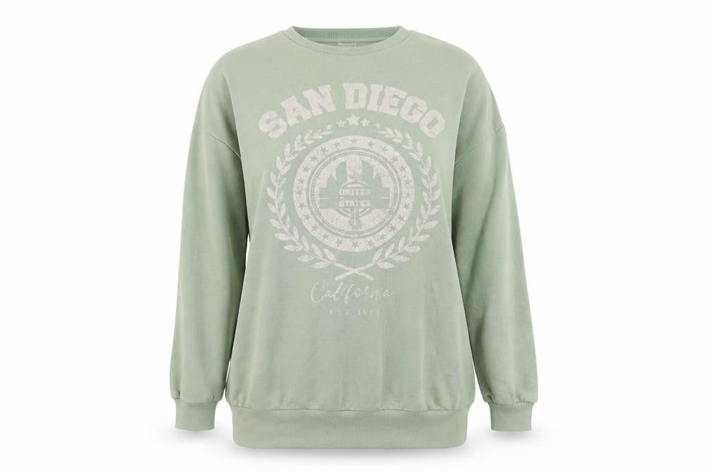 Womens UK Size M PEP&CO Green Pullover Jumper