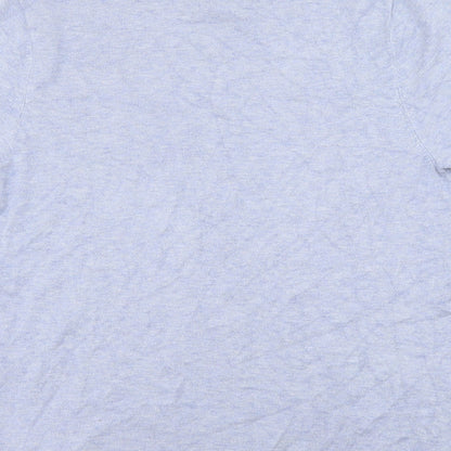 New Look Mens Blue Viscose Polo Size M Collared Button