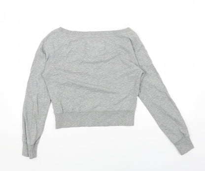 New Look Womens Grey Cotton Pullover Sweatshirt Size 8 Pullover