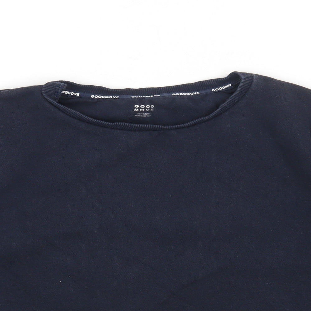 Marks and Spencer Boys Blue Cotton Pullover Sweatshirt Size 11-12 Years Pullover