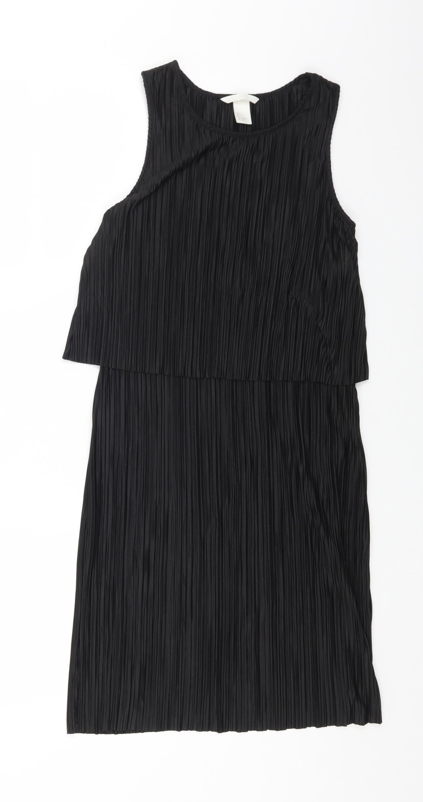 H&M Womens Black Polyester Shift Size S Round Neck Pullover