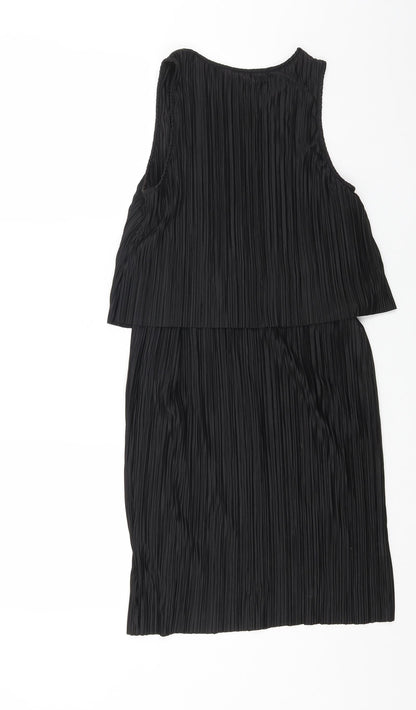 H&M Womens Black Polyester Shift Size S Round Neck Pullover