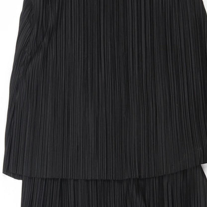 H&M Womens Black Polyester Shift Size S Round Neck Pullover