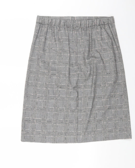 Classics Womens Multicoloured Plaid Polyester A-Line Skirt Size 34 in