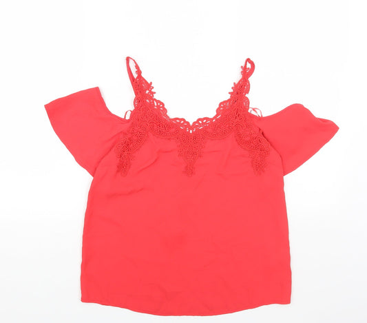 Womens UK Size 8 Oasis Red Basic Blouse