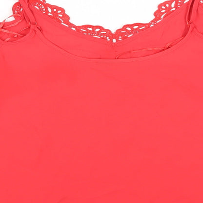 Womens UK Size 8 Oasis Red Basic Blouse