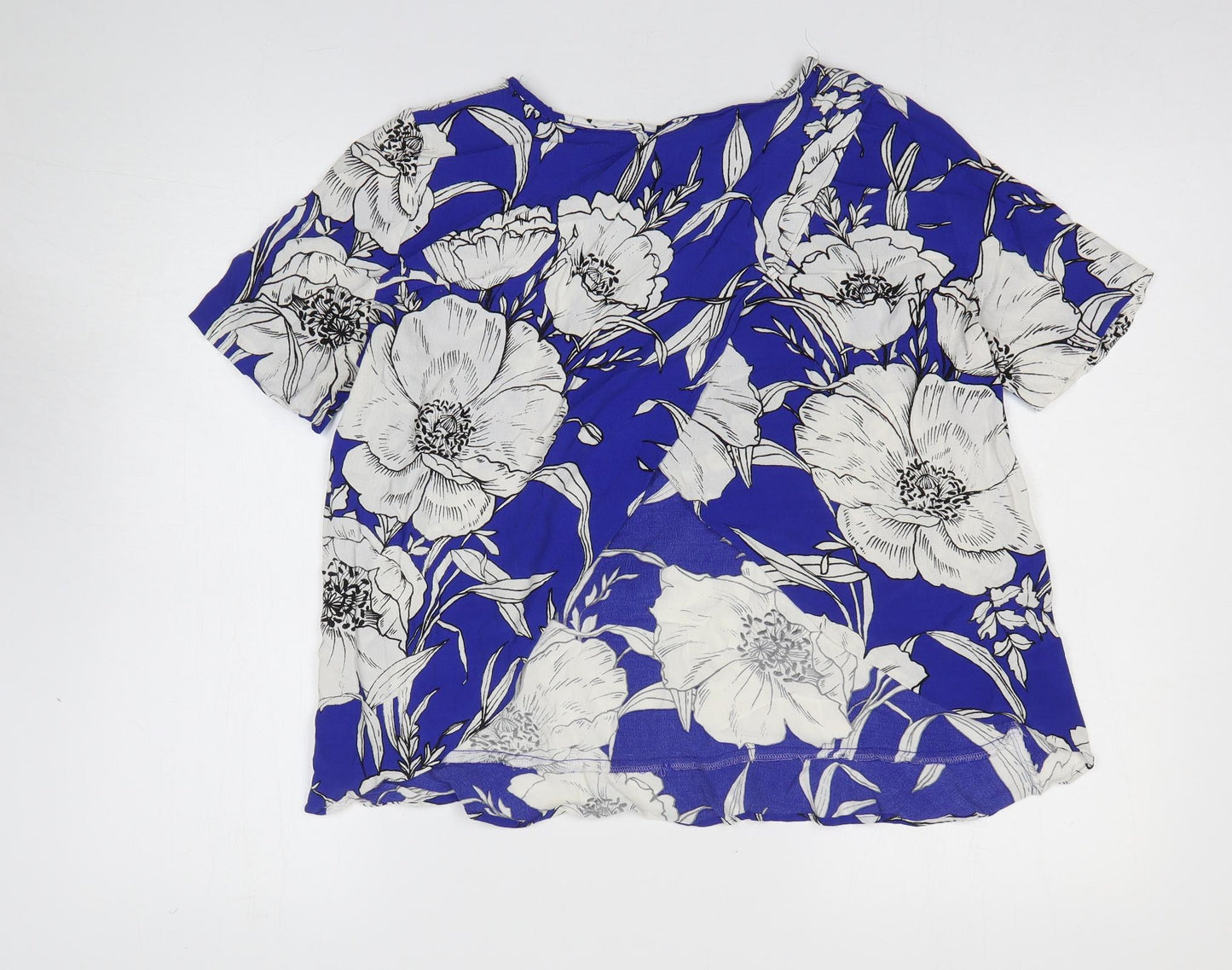 Womens UK Size M Zara Blue Basic Blouse