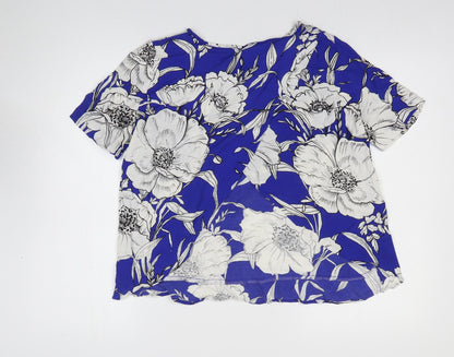 Womens UK Size M Zara Blue Basic Blouse