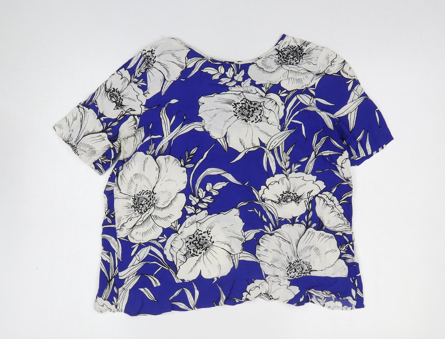 Womens UK Size M Zara Blue Basic Blouse