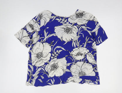 Womens UK Size M Zara Blue Basic Blouse