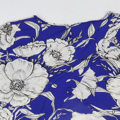 Womens UK Size M Zara Blue Basic Blouse