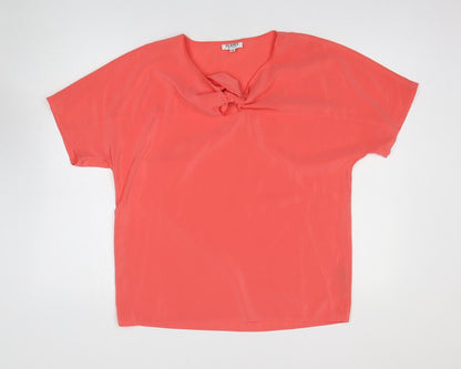 Womens UK Size 12 Planet Pink Basic Blouse
