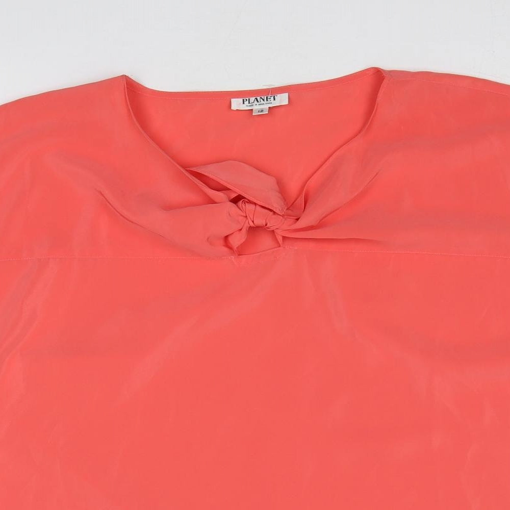 Womens UK Size 12 Planet Pink Basic Blouse