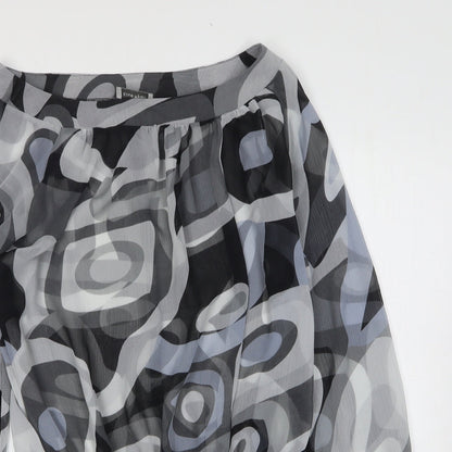 Elise Ryan Womens Grey Geometric Polyester Shift Size S Boat Neck Pullover