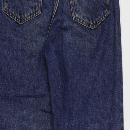 Pull&Bear Womens Blue Cotton Straight Jeans Size 6 L26 in Regular Zip