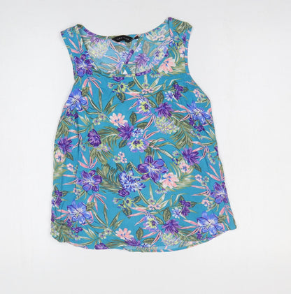 Womens UK Size 8 New Look Blue Basic Blouse
