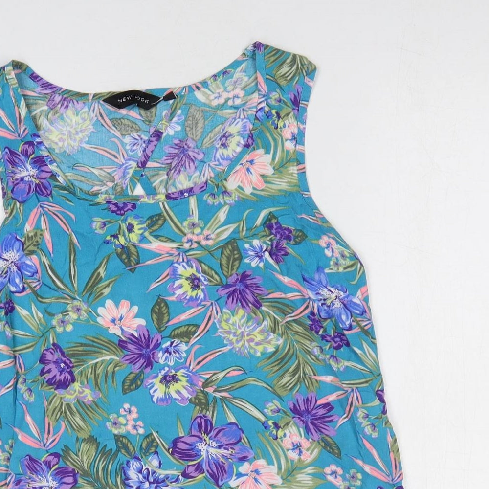 Womens UK Size 8 New Look Blue Basic Blouse