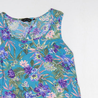 Womens UK Size 8 New Look Blue Basic Blouse