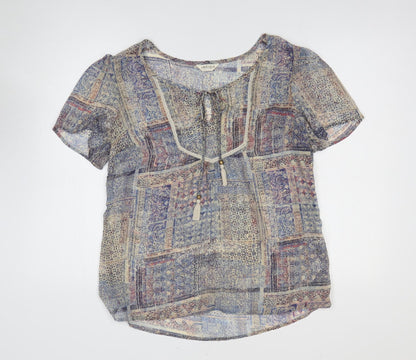 Womens UK Size 12 Marks and Spencer Multicoloured Basic Blouse