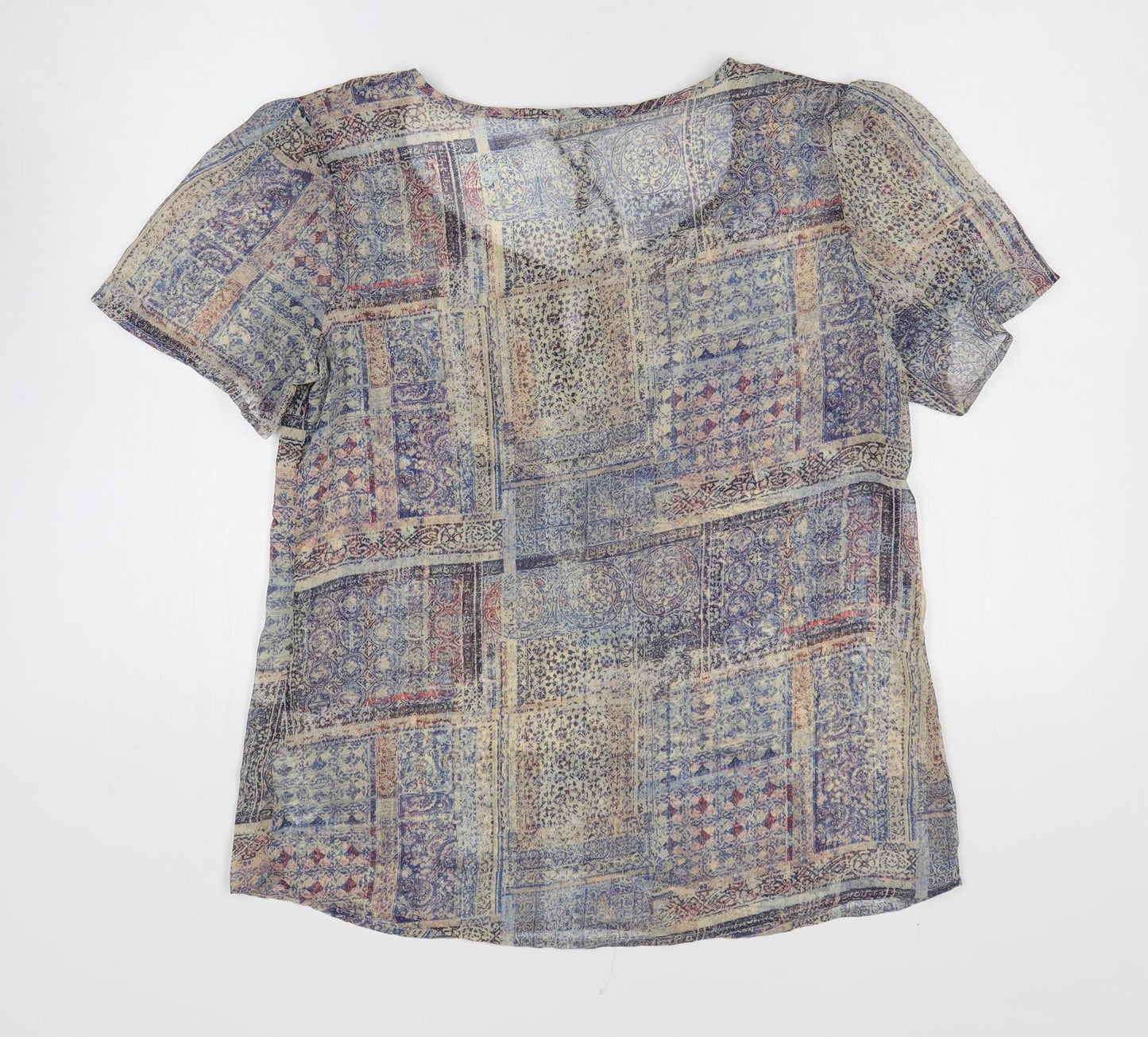 Womens UK Size 12 Marks and Spencer Multicoloured Basic Blouse