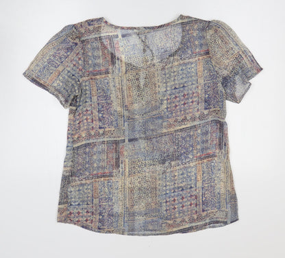 Womens UK Size 12 Marks and Spencer Multicoloured Basic Blouse